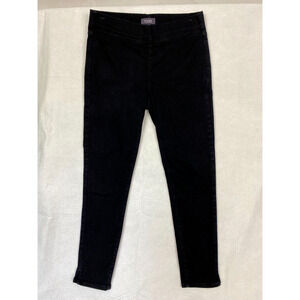 NYDJ Super Skinny Pull On Ankle Jeans PM Petite Medium Black Spanspring 29x26